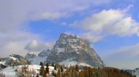Monte Pelmo is a mountain high 3,168 m - time-lapse Stock Footage 46990322