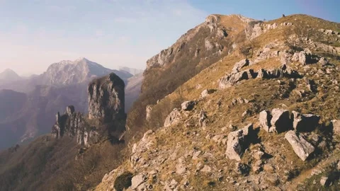 Monte Procinto in Apuan Alps in Tuscany, Italy drone shot 4k Stock Footage 150068908