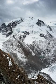Monte rosa with dark clouds Foto stock