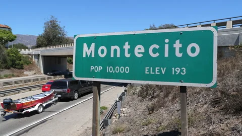 Montecito California Public Welcome Sign Stock Footage