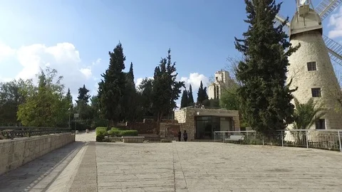 Montefiore Windmill Pan Stock Footage 79050193