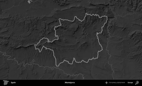 Montejurra outlined, Spain. Grayscale Stock Illustration