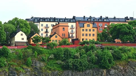 Monteliusvägen on Södermalm a nice summer evening Stock Footage 156755852