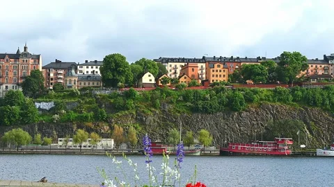 Monteliusvägen on Södermalm a nice summer evening Stock Footage 156756290