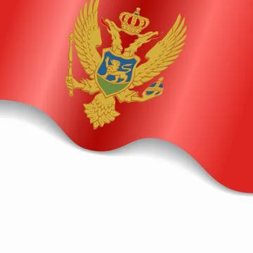 Montenegrian flag wavy abstract background. Vector illustration. Stock Illustration