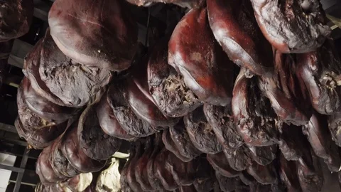 Montenegrin cured pork or ham, prosciutto Stock Footage 119511652