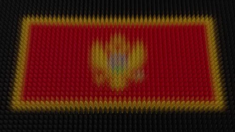 Montenegrin Flag Light Shining on Scrolling Bullets Stock Footage 338362424