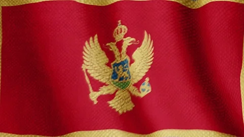 Montenegrin flag waving animation Stock Footage 77610254