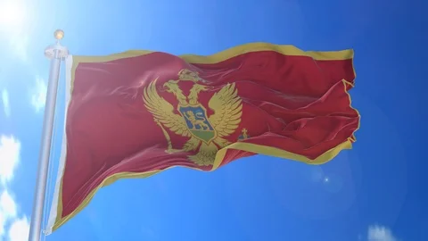 Montenegro animated flag pack in 3D and green screen Stock Footage 119932517
