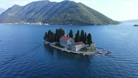 Montenegro Catholic monastery of Saint George island Stock Footage 252337346