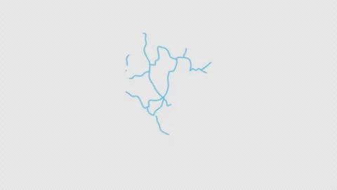 Montenegro Country Line Map Self Drawing Animated Overlay, Alpha 4K 库存影片 340289461