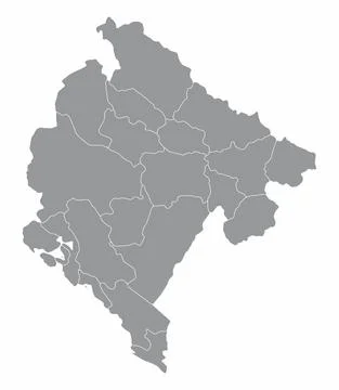 Montenegro divisions map Stock Illustration