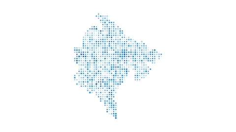 Montenegro dotted digital map. Map of Montenegro with pulsating colored circl... Video stock 231080282