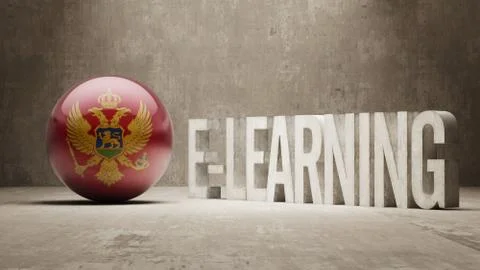 Montenegro. E-Learning  Concept Illustrazione stock