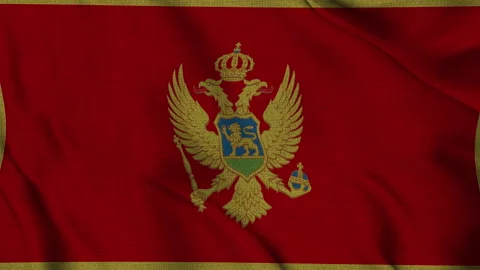 Montenegro Flag Animation Seamless Loop Waving in the Wind 3D - (4K UHD) Stock Footage 320596492