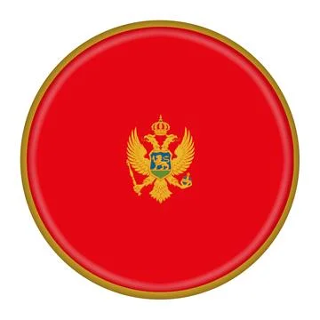 Montenegro flag button with clipping path Stock Illustration