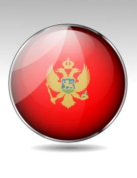 Montenegro flag button Stock Illustration
