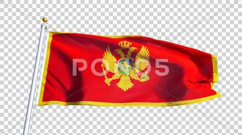 Montenegro flag, close up, isolated with alpha channel Stock Photos