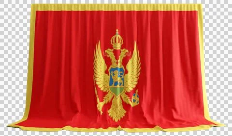Montenegro Flag Curtain in 3D Rendering Showcasing Montenegro's Cultural Di.. Stock Illustration