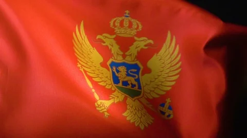 Montenegro Flag Flapping Stock Footage 118972780