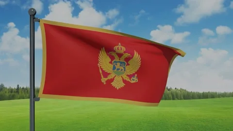 Montenegro Flag Stock Footage 153254628
