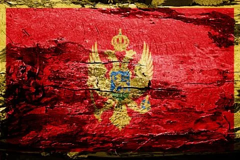 Montenegro flag with grunge texture Stock Illustration