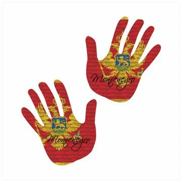Montenegro flag hand vector Stock Illustration
