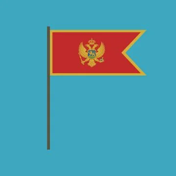 Montenegro flag icon in flat design Stock Illustration