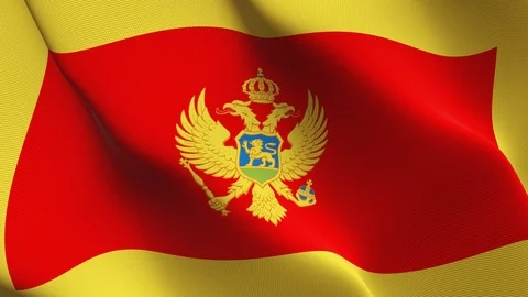 Montenegro flag loop waving on wind. Stock Footage 119237909