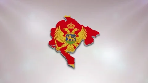 Montenegro Flag on Map Stock Footage 277946810
