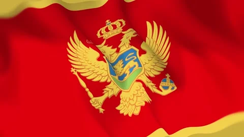 Montenegro Flag Seamless Loop 4k 60fps Animation Stock Footage 340348342