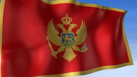 Montenegro Flag - Set of 3 Angles with Masks [3WaveSeries] Stock Footage 106048756