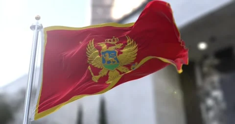 Montenegro-flag-waving-seamless-loop-4k-60fps Stock Footage 331153552