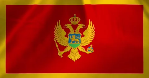 Montenegro flag waving with the wind background loop video animation Stockbeeldmateriaal 327172995
