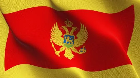 Montenegro flag waving on wind. Stock Illustration