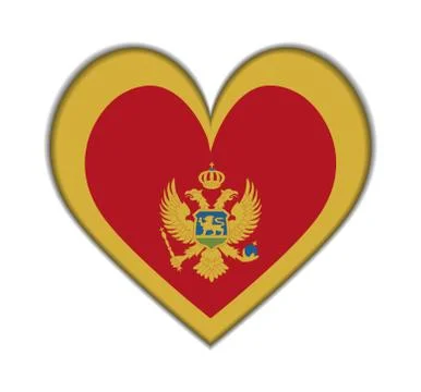 Montenegro heart flag vector イラスト素材