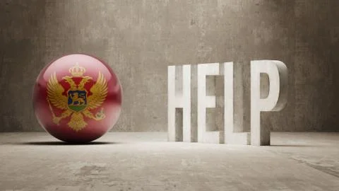 Montenegro. Help  Concept. Stock Illustration