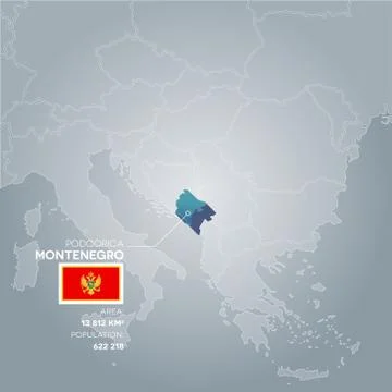 Montenegro information map. Stock Illustration