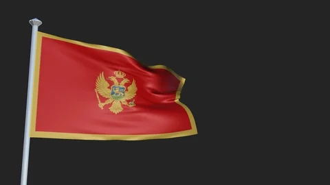Montenegro - Loopable 3D flag animation with Alpha Channel and Transparency f 스톡 동영상 91467082