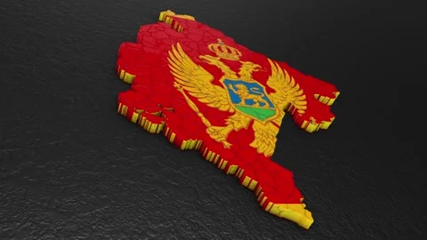 Montenegro map 3d. 3d map of Montenegro. Stock Footage 274303303