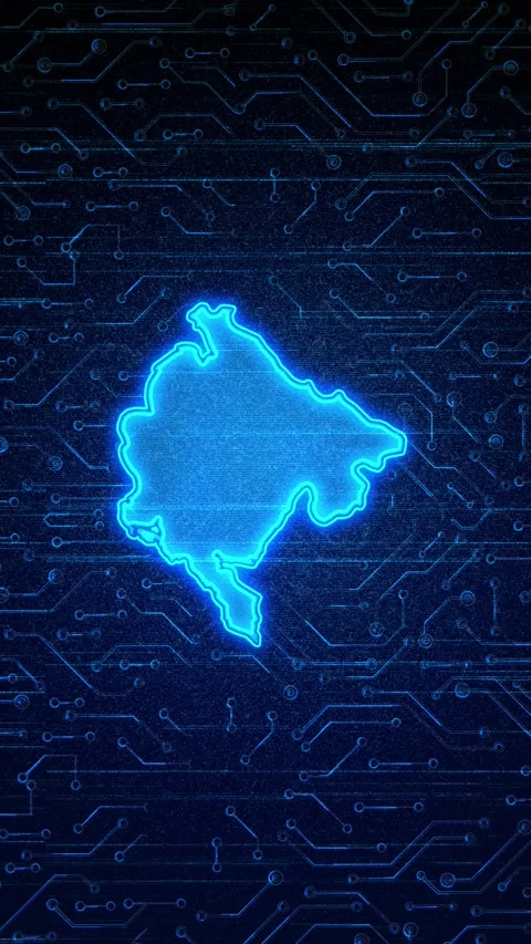 Montenegro Map Digital Technology Opener Vidéo 336313277