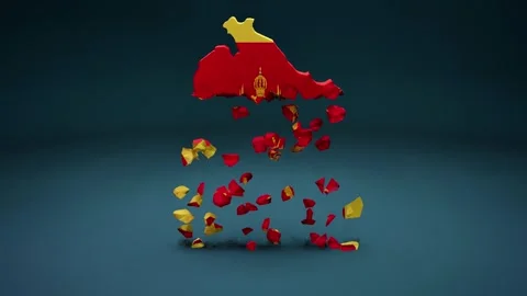Montenegro Map With Flag 스톡 동영상 323921490