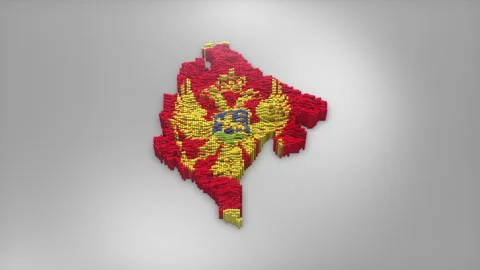 Montenegro Map with Flag Intro Background Stock Footage 315163192