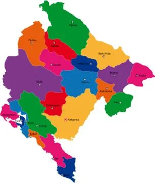 Montenegro map Stock Illustration