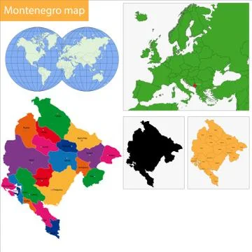 Montenegro map Stock Illustration