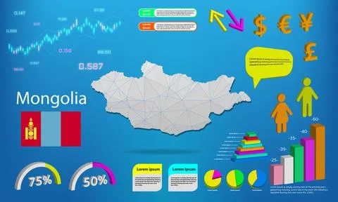 Montenegro map info graphics - charts, symbols, elements and icons collection イラスト素材