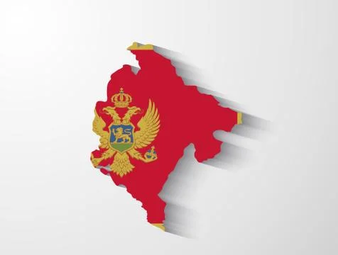 Montenegro map with shadow effect Stock Illustration