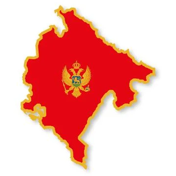 Montenegro map on white background with clipping path 3d illustration Stock Illustration