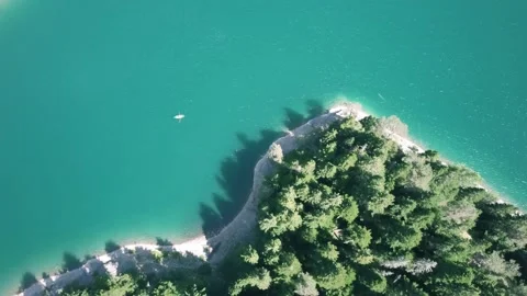 Montenegro Mountain Lake Overhead View Stock Footage 201150288