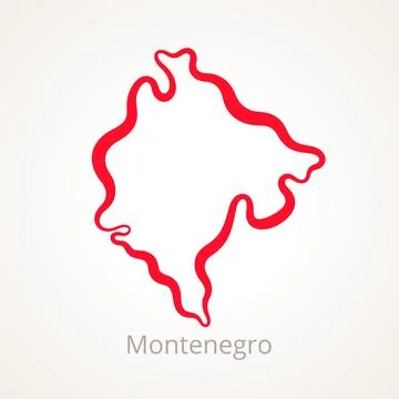Montenegro - Outline Map Stock Illustration